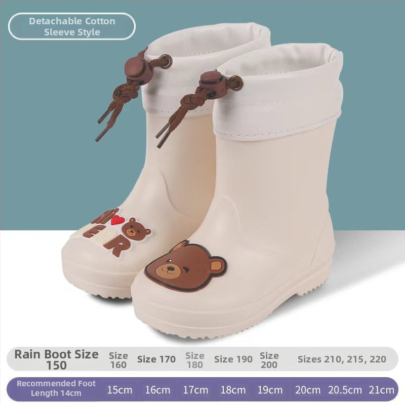 Παιδικά γαλότσες βροχής PVC επάνω, Καρτούν σχέδιο, Unisex, χαμηλό τακούνι, μεσαίο ύψος μπότας