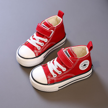 Kanvas bateliai kūdikiams su aukštu viršumi, Velcro užsegimas, kvėpuojantys, neslystantys, atsparūs dėvėjimui