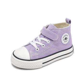 Kanvas bateliai kūdikiams su aukštu viršumi, Velcro užsegimas, kvėpuojantys, neslystantys, atsparūs dėvėjimui