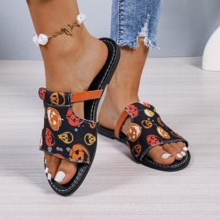 Γυναικεία PU επίπεδα πέδιλα, εύκολο slip-on, εσωτερικό PU, σόλα από καουτσούκ, καθημερινή χρήση