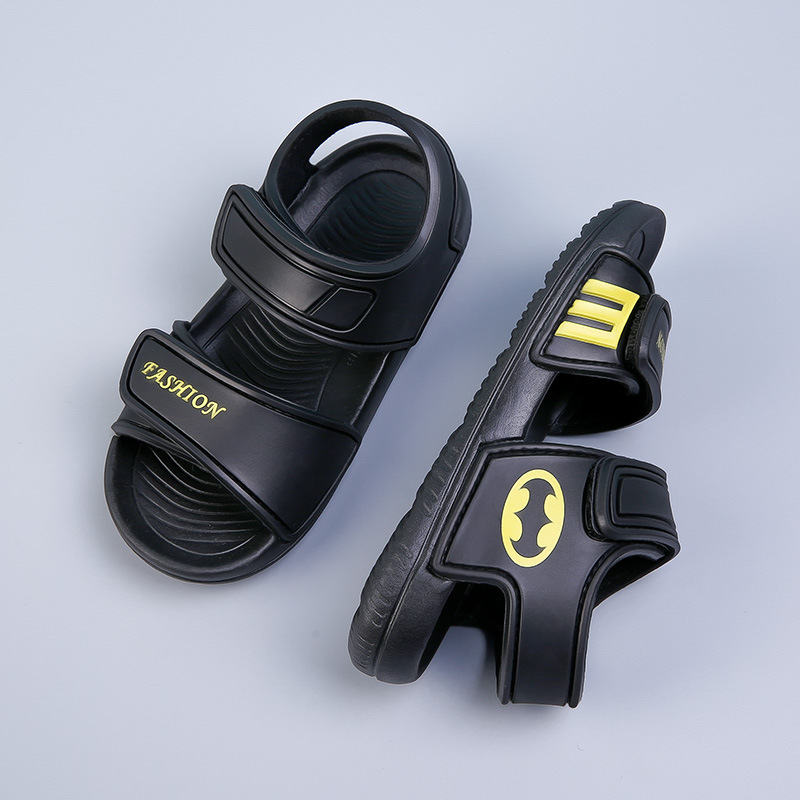 Vaikų unisex paplūdimio sandalai su dryžiniu raštu, PU viršus, EVA padas, Velcro užsegimas, 1–12 metų amžius