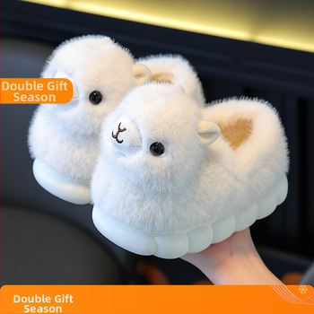 Παιδικές παντόφλες εσωτερικού χώρου από δέρμα βοδιού – cartoon στυλ, 1-3 ετών, παχιά σόλα PVC