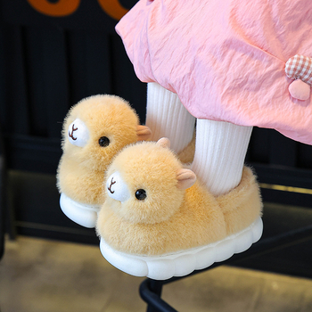 Παιδικές παντόφλες εσωτερικού χώρου από δέρμα βοδιού – cartoon στυλ, 1-3 ετών, παχιά σόλα PVC