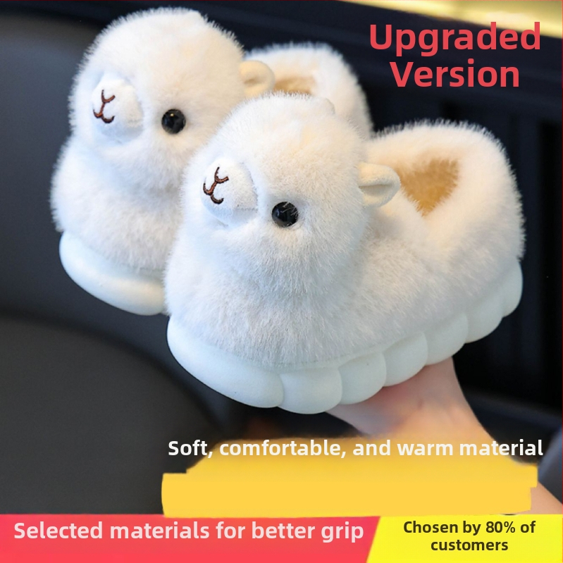 Παιδικές παντόφλες εσωτερικού χώρου από δέρμα βοδιού – cartoon στυλ, 1-3 ετών, παχιά σόλα PVC