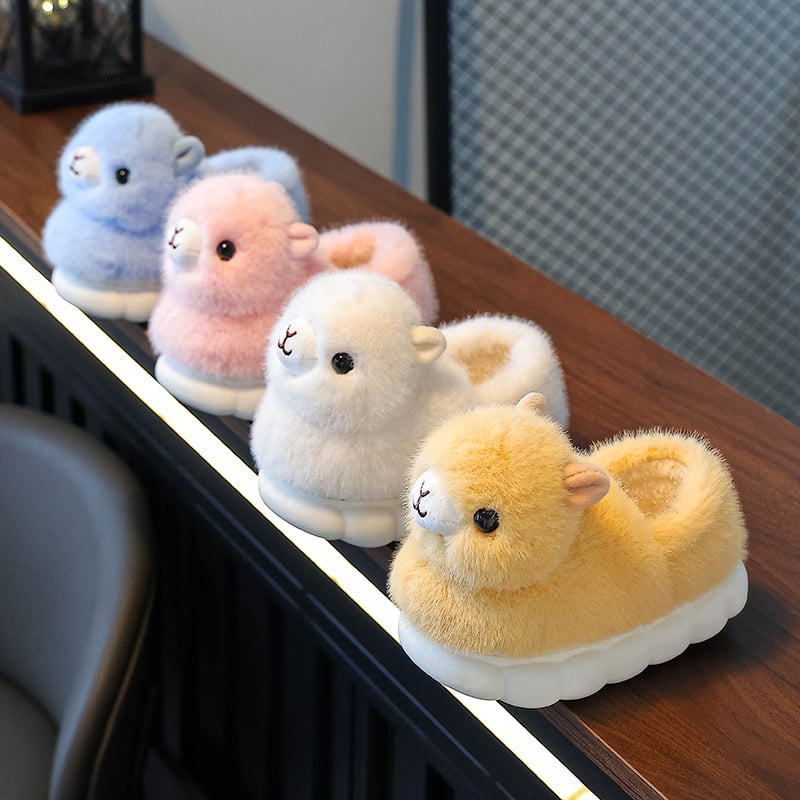 Παιδικές παντόφλες εσωτερικού χώρου από δέρμα βοδιού – cartoon στυλ, 1-3 ετών, παχιά σόλα PVC