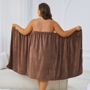 Nēsājamais vannas dvieļu halāts pieaugušām sievietēm, korāla samts, 505/680 g, Princeses sērija, ziemas versija