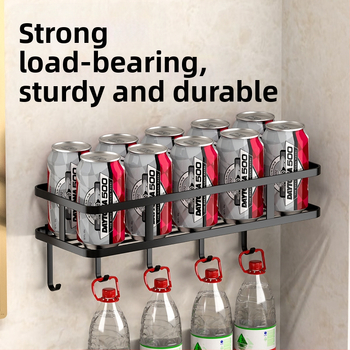 Δύο-επίπεδη ραφιέρα τοίχου μπάνιου, με αναρρόφηση, ανθρακούχος χάλυβας, ανθεκτικό στην υγρασία, πολλαπλών χρήσεων για κουζίνα και μπάνιο