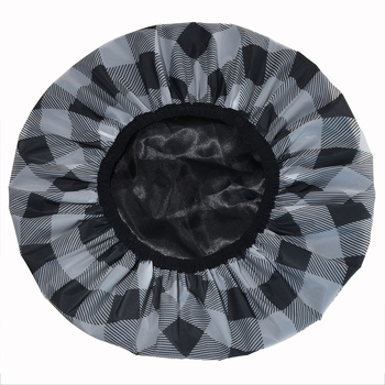 Шапка за душ от PEVA с двойна конструкция, водоустойчива външна част, за жени с дълга коса, възможност за персонализация