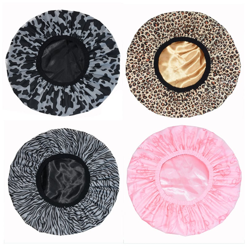 Шапка за душ от PEVA с двойна конструкция, водоустойчива външна част, за жени с дълга коса, възможност за персонализация