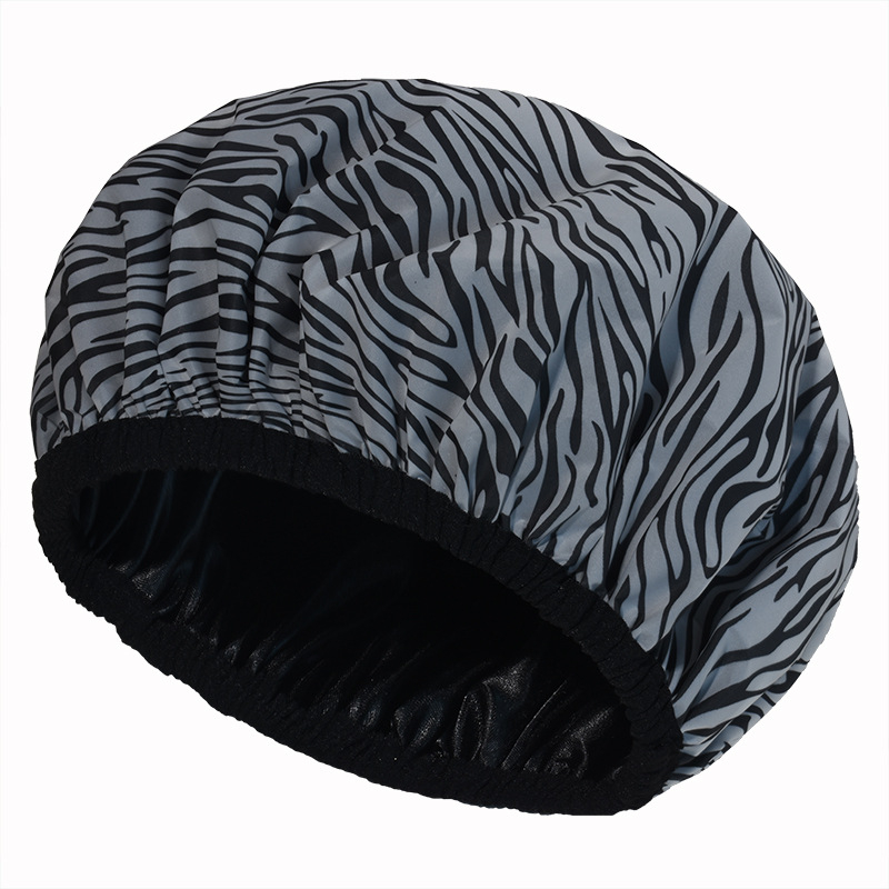 Шапка за душ от PEVA с двойна конструкция, водоустойчива външна част, за жени с дълга коса, възможност за персонализация