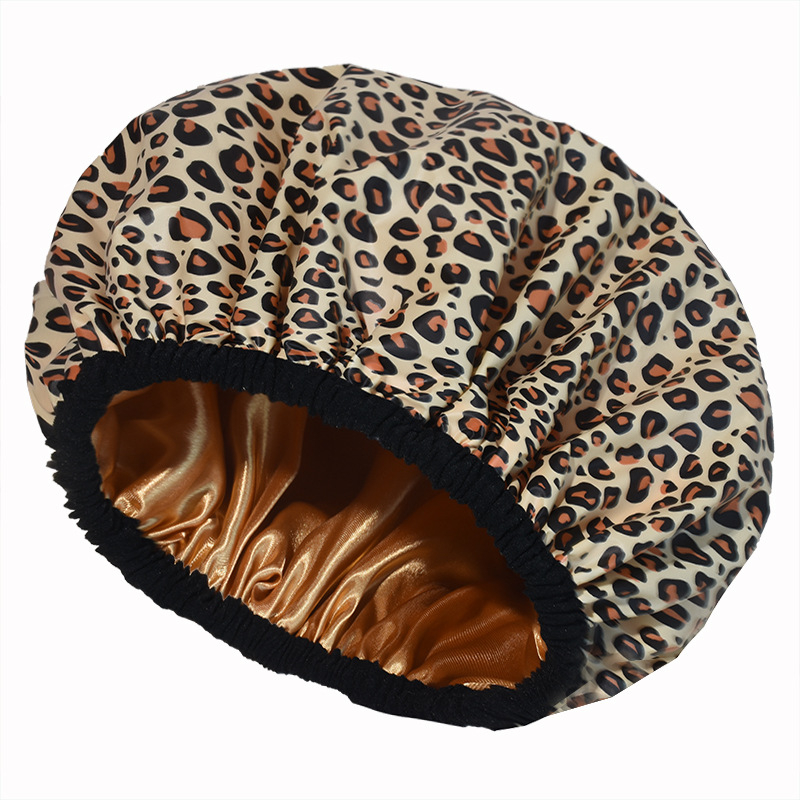 Шапка за душ от PEVA с двойна конструкция, водоустойчива външна част, за жени с дълга коса, възможност за персонализация