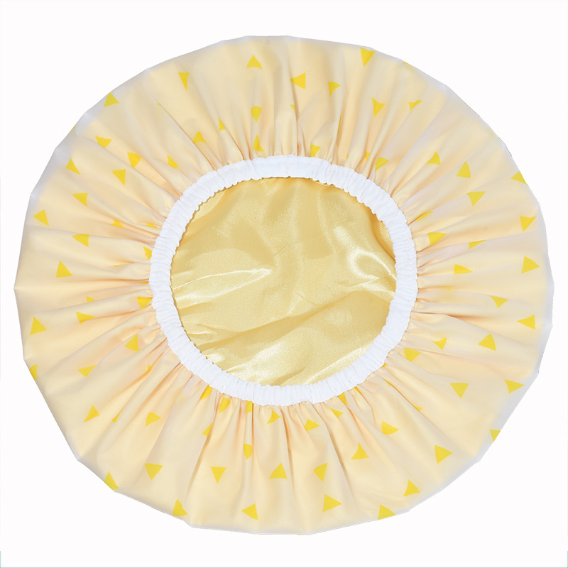 Шапка за душ от PEVA с двойна конструкция, водоустойчива външна част, за жени с дълга коса, възможност за персонализация