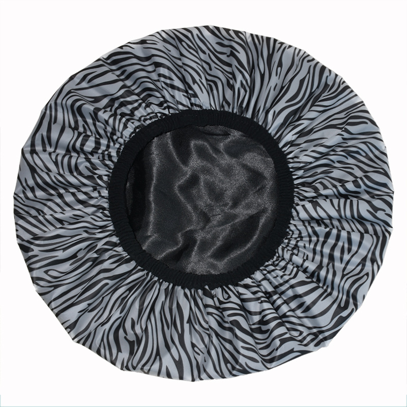 Шапка за душ от PEVA с двойна конструкция, водоустойчива външна част, за жени с дълга коса, възможност за персонализация