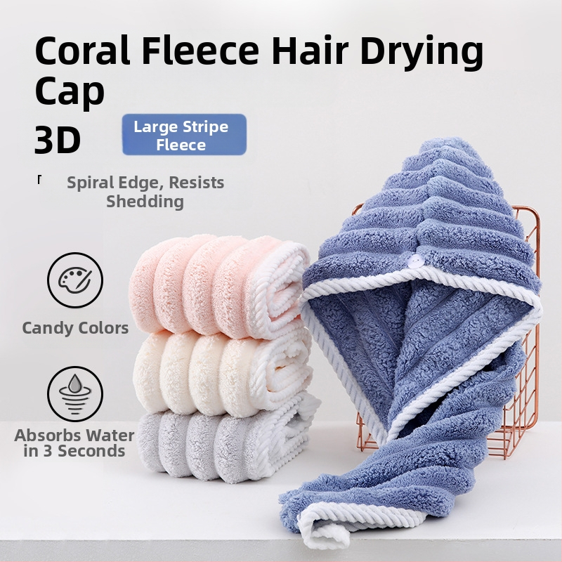 Corner Rabbit moterų koraliniu pluoštu plaukų džiovinimo skrybelė, storas sugeriamasis turbanas plaukų džiovinimui, 21 siūlas, 80–99 g, siuvimo procesas