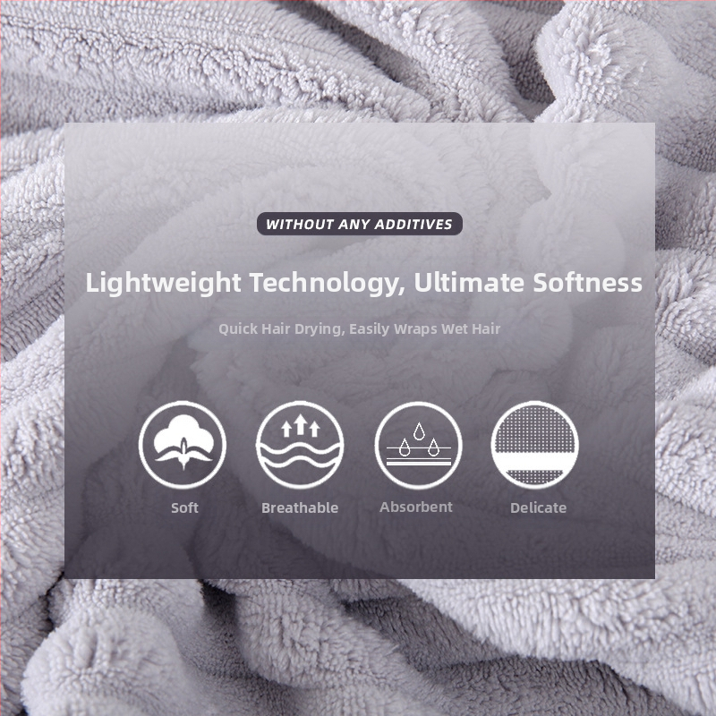 Corner Rabbit дамска шапка за коса от коралов флис, абсорбиращ турбан за сушене на коса, 21 прежда, тегло 80–99 г, пришиване