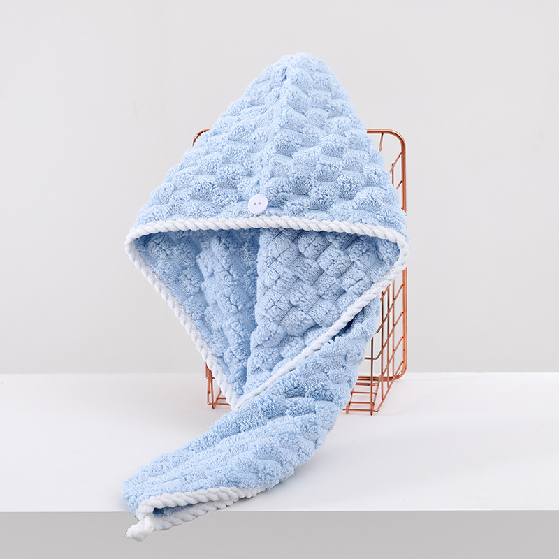 Corner Rabbit sievietēm — korālā flīisa matu cepure, bieza absorbējoša turbāna matu žāvēšanai, 21 pavedienu, 80–99 g, šuvums