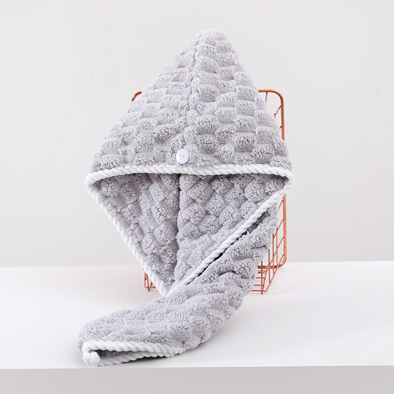 Corner Rabbit sievietēm — korālā flīisa matu cepure, bieza absorbējoša turbāna matu žāvēšanai, 21 pavedienu, 80–99 g, šuvums