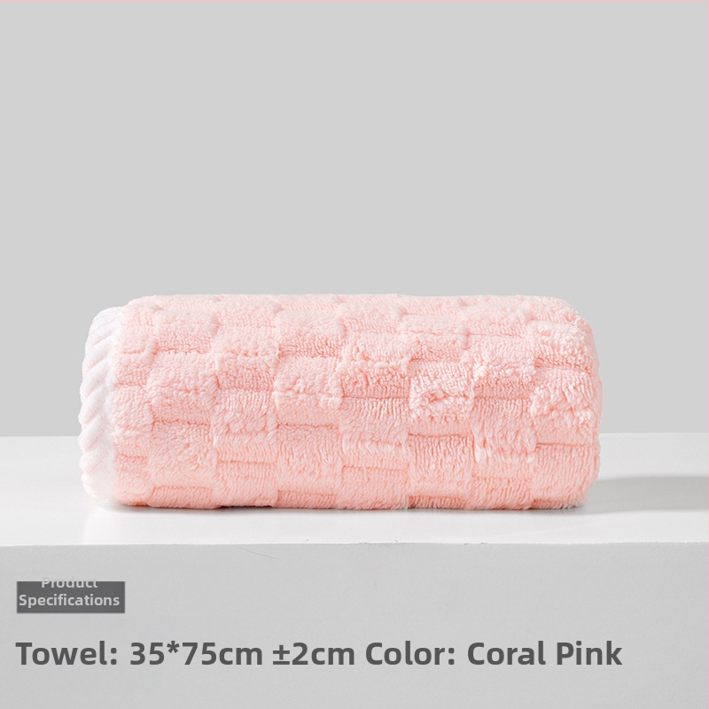 Koralinio fliso rankšluostis suaugusiems ir vaikams, veido rankšluostį veidui ir kūnui, sugeria, su siūlėmis prie kraštų, 150D, 80–100 g