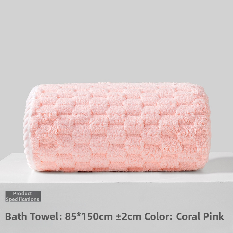 Koralinio fliso rankšluostis suaugusiems ir vaikams, veido rankšluostį veidui ir kūnui, sugeria, su siūlėmis prie kraštų, 150D, 80–100 g