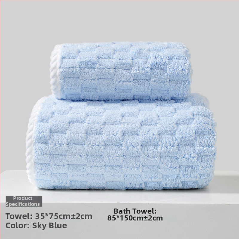 Koralinio fliso rankšluostis suaugusiems ir vaikams, veido rankšluostį veidui ir kūnui, sugeria, su siūlėmis prie kraštų, 150D, 80–100 g