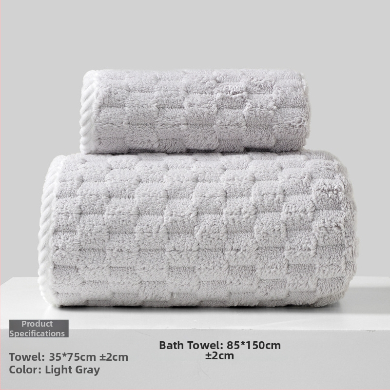 Koralni fleece ručnik za odrasle i djecu, ručnik za lice i tijelo, upijajući, s rubom šivenim, 150D, 80–100 g