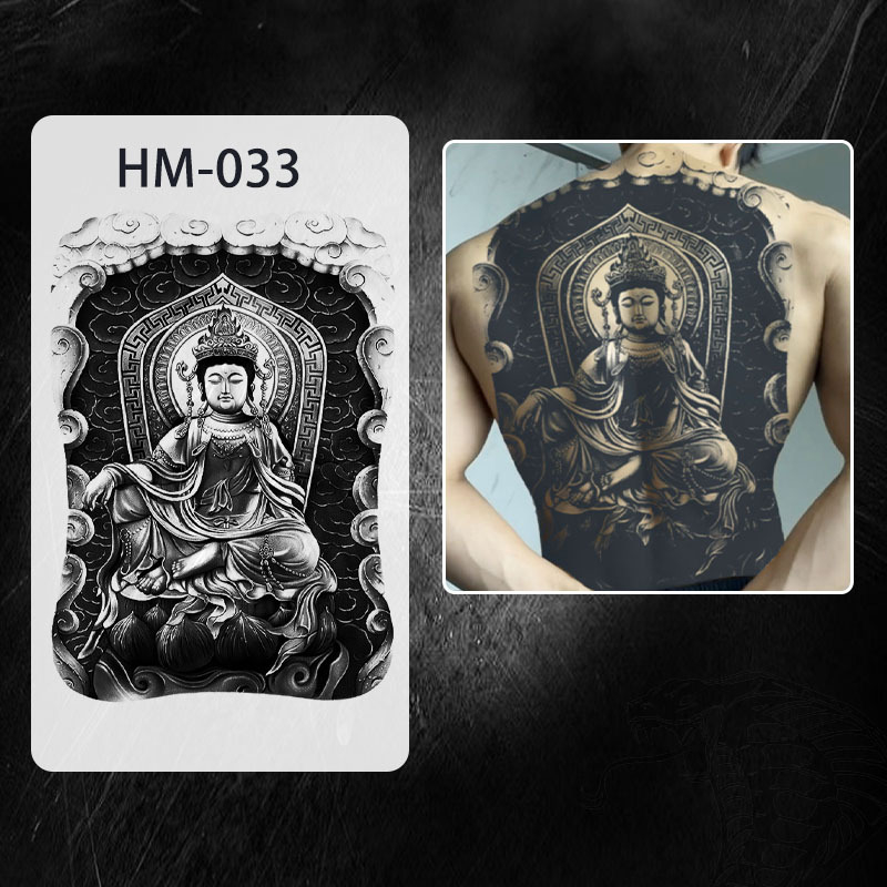 Naljepnica za tetovažu cijelog leđa — vodootporna, dugotrajna, polu-permanentna, dizajn Zmaj i Feniks