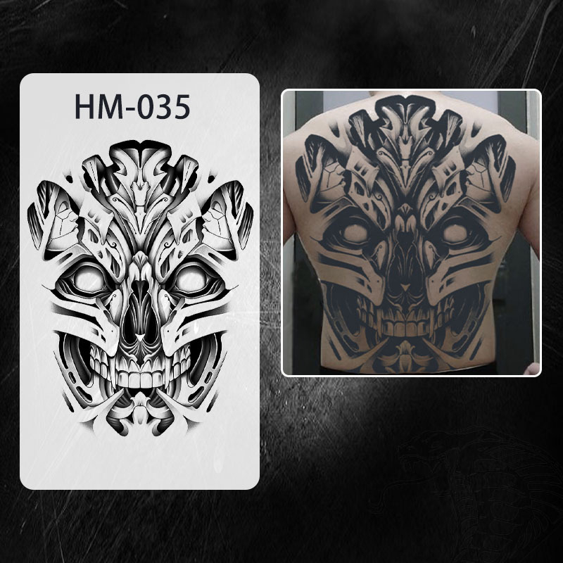 Naljepnica za tetovažu cijelog leđa — vodootporna, dugotrajna, polu-permanentna, dizajn Zmaj i Feniks