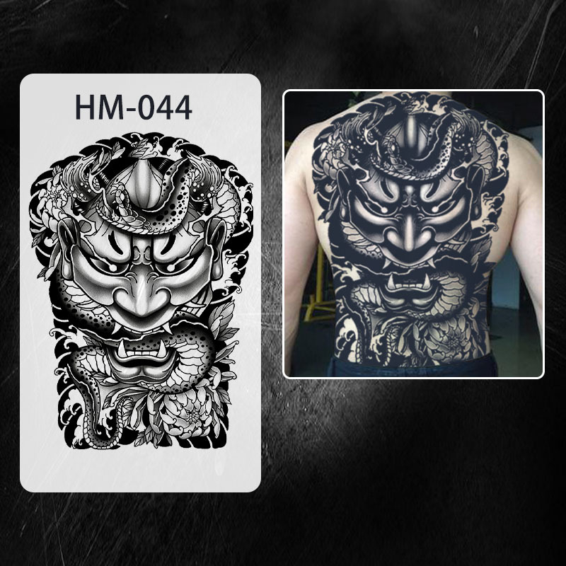 Naljepnica za tetovažu cijelog leđa — vodootporna, dugotrajna, polu-permanentna, dizajn Zmaj i Feniks
