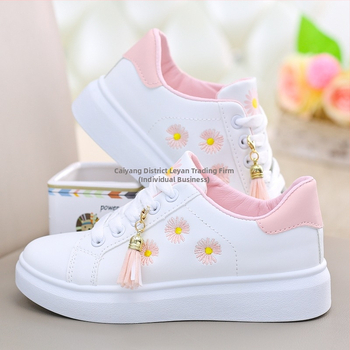 Γυναικεία φλατ παπούτσια, στρογγυλός нос, PU επάνω μέρος, χαμηλό τακούνι, καουτσούκ σόλα, κορδόνια