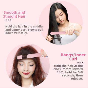 Συσκευή για μπούκλες και ισιώματος μαλλιών – διπλής χρήσης, ρυθμιζόμενη θερμοκρασία, 20W, ενσύρματο 220V, κράμα φιλικό προς το περιβάλλον, styling σε λιγότερο από 1 λεπτό