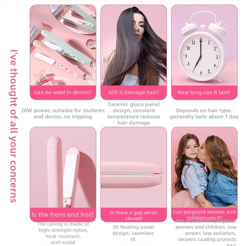 Vlasy kulma a žehlička – dvojfunkčný prístroj, nastaviteľná teplota, 20W, 220V, ekologická zliatina, styling do 1 minúty