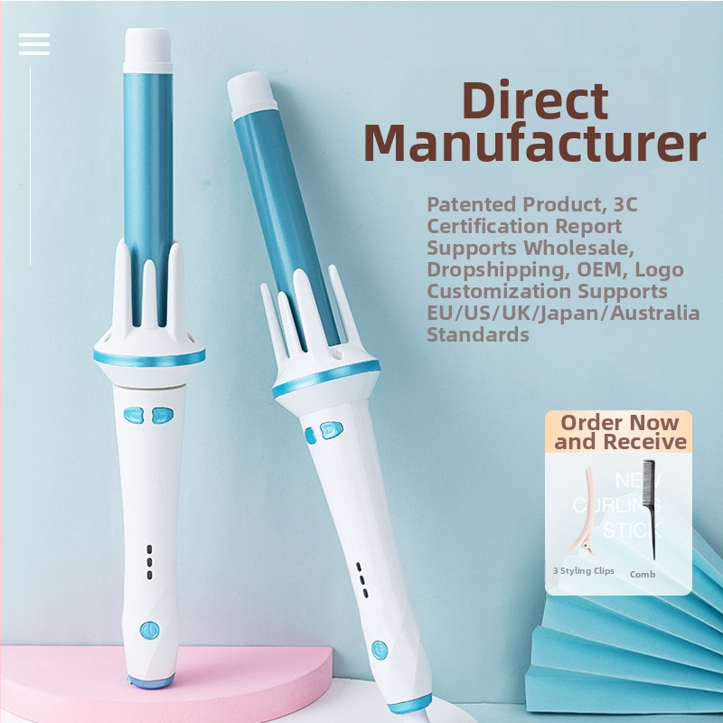 Αυτόματη συσκευή για μπούκλες και ισιώματα μαλλιών με τουρμαλινική κεραμική θέρμανση, 35W, 110–220V AC, 3 ρυθμίσεις θερμοκρασίας