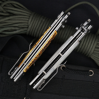 HWZBBEN Αναδιπλούμενη χτένα από ανοξείδωτο ατσάλι, δόντια από ανοξείδωτο ατσάλι, απλό σχέδιο, κατασκευή με σφράγιση