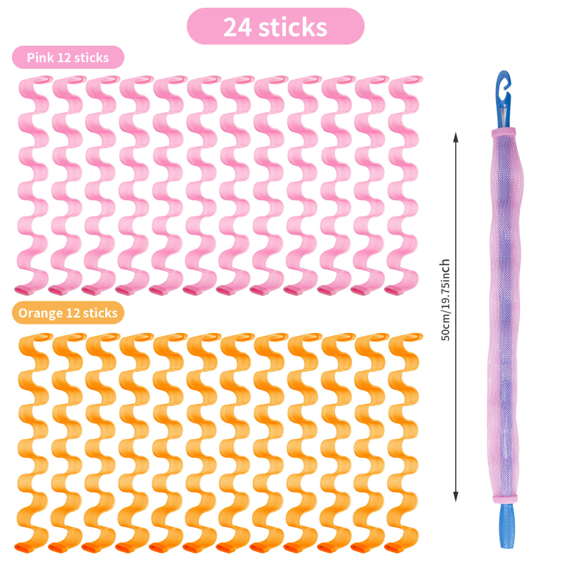 Уред за къдрене на коса с водно‑вълнообразна спирала и мрежест дизайн (пластмасов/резинов материал; лицензирана частна марка; за широк кръг потребители)