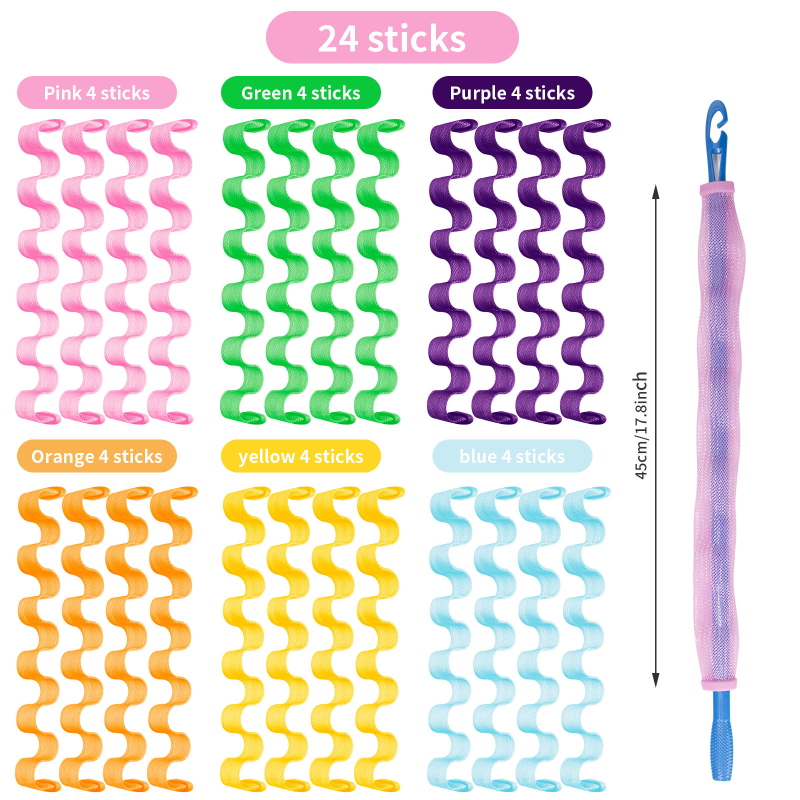 Уред за къдрене на коса с водно‑вълнообразна спирала и мрежест дизайн (пластмасов/резинов материал; лицензирана частна марка; за широк кръг потребители)