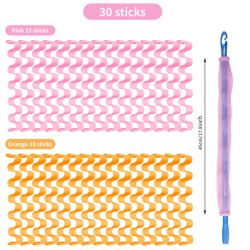 Уред за къдрене на коса с водно‑вълнообразна спирала и мрежест дизайн (пластмасов/резинов материал; лицензирана частна марка; за широк кръг потребители)