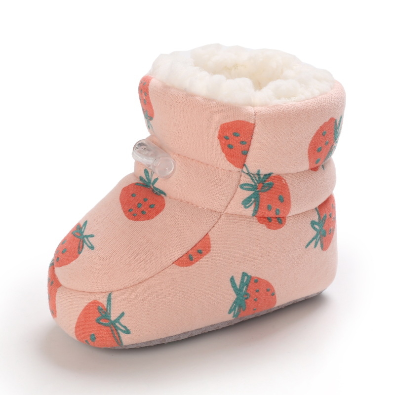 Kūdikių bateliai - viršutinė medvilnės audinio dalis, žiemai, aukštas viršus, animacinio stiliaus, 12–36 mėn