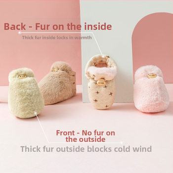 Mažylių bateliai pirmiesiems žingsniams su animaciniu dizainu (12–36 mėn; viršus iš medvilnės; fleece įdėklas; minkšta padas; ruduo–žiema)