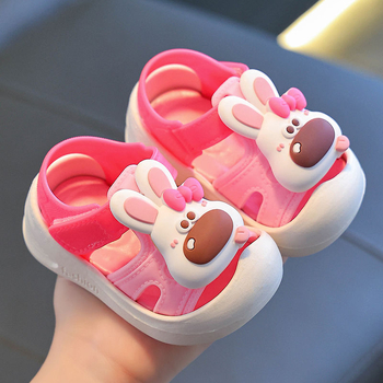 Cartoon vaikų sandalai mergaitėms - PVC viršus, PVC padas, Velcro užsegimas, amžius 1–3 metai
