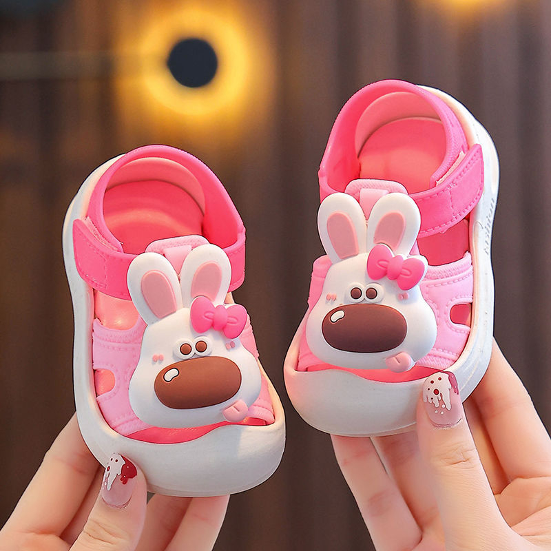 Cartoon vaikų sandalai mergaitėms - PVC viršus, PVC padas, Velcro užsegimas, amžius 1–3 metai