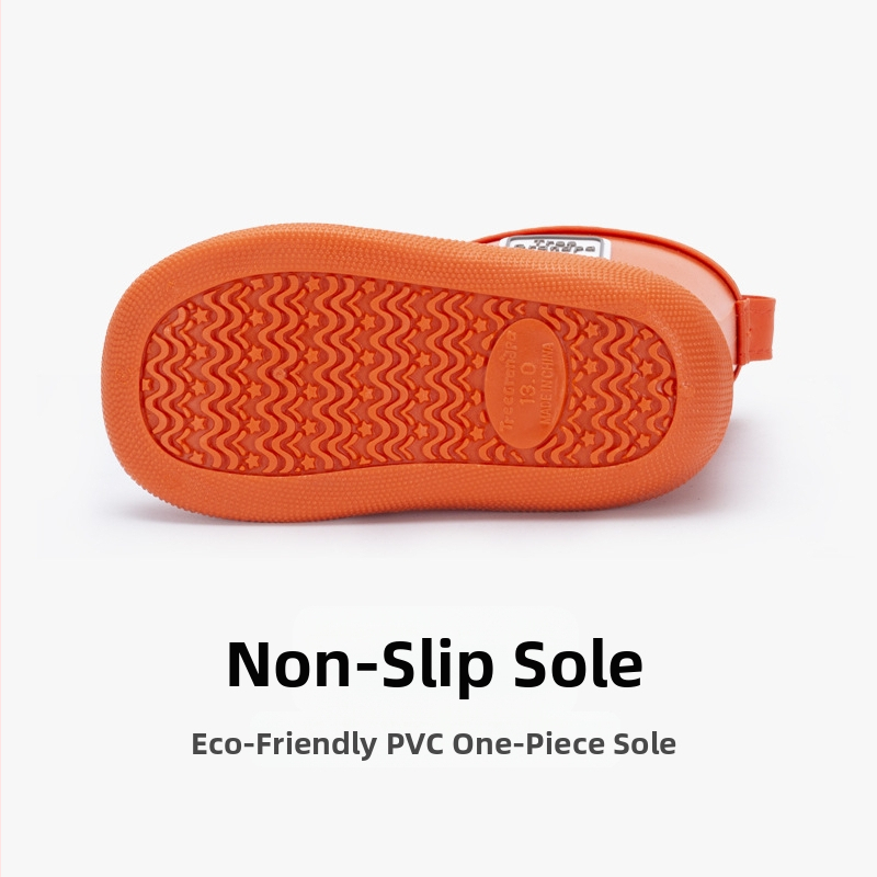 Детски дъждовни ботуши с карикатурен принт Динозавър и Тигър, PVC горна част, средна височина, противохлъзваща подметка, подходящи за всички сезони