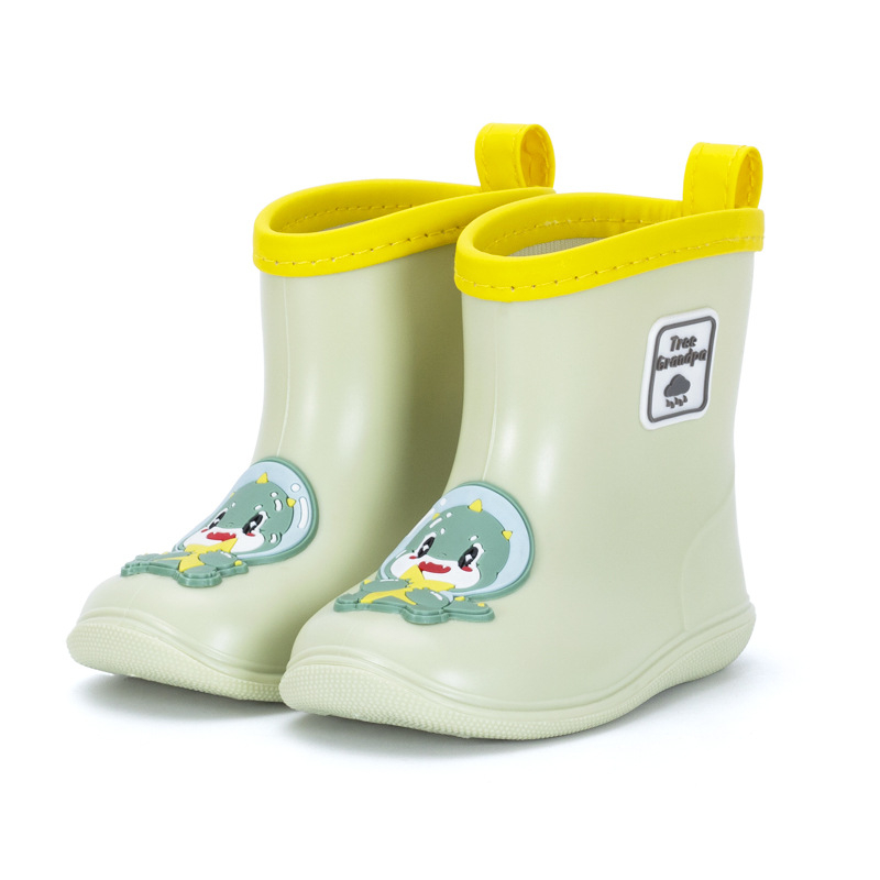 Παιδικές γαλότσες με σχέδιο δεινοσαύρου και τίγρης, PVC πάνω μέρος, μεσαίο ύψος, αντιολισθητική σόλα, κατάλληλες για όλες τις εποχές