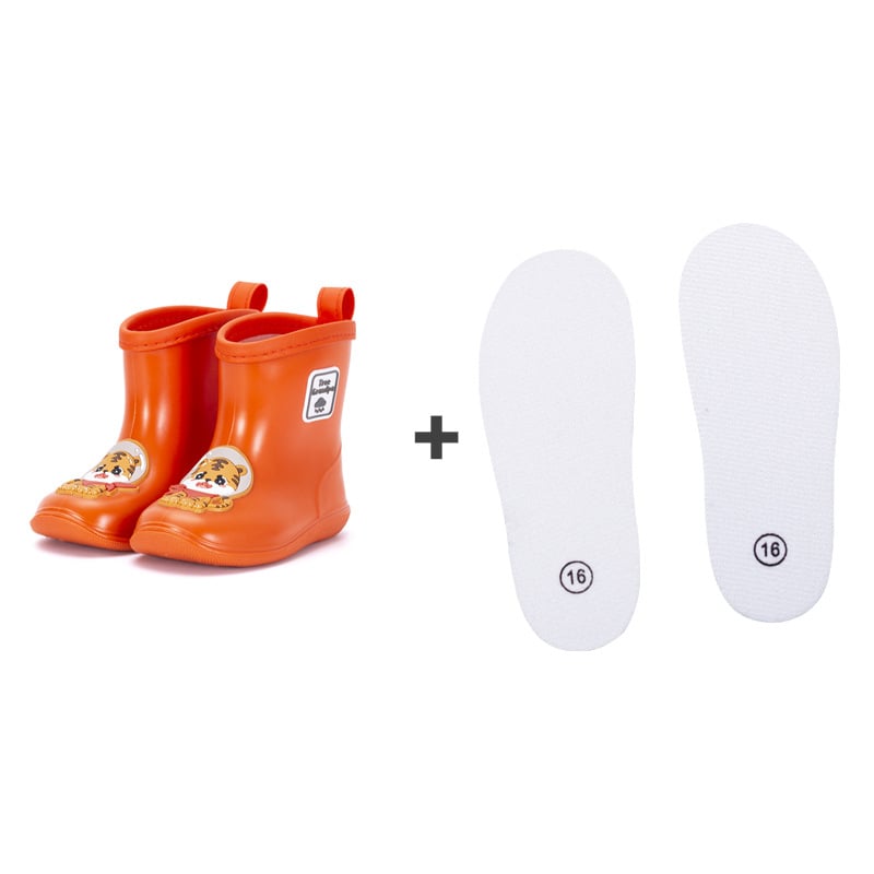 Παιδικές γαλότσες με σχέδιο δεινοσαύρου και τίγρης, PVC πάνω μέρος, μεσαίο ύψος, αντιολισθητική σόλα, κατάλληλες για όλες τις εποχές