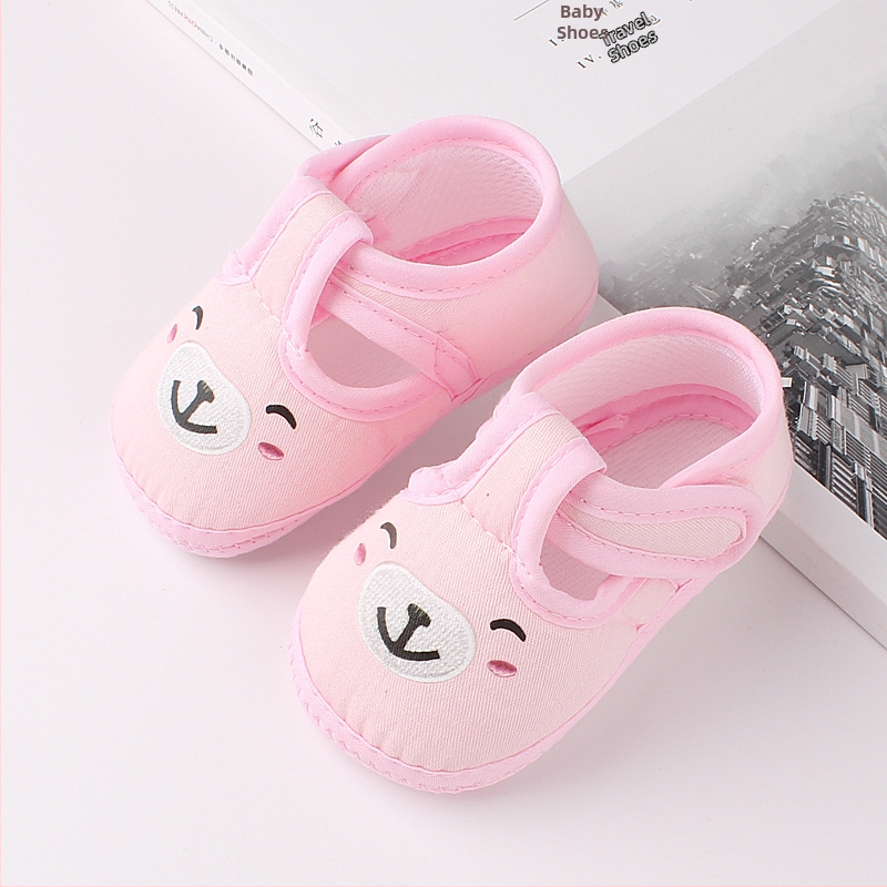 Kūdikio bateliai – animacinio meškiuko dizainas, kvėpuojantis medvilnės viršus, anti-slydimo padas, Velcro užsegimas, pavasaris-ruduo, 12-36 mėnesių ir 24-48 mėnesių