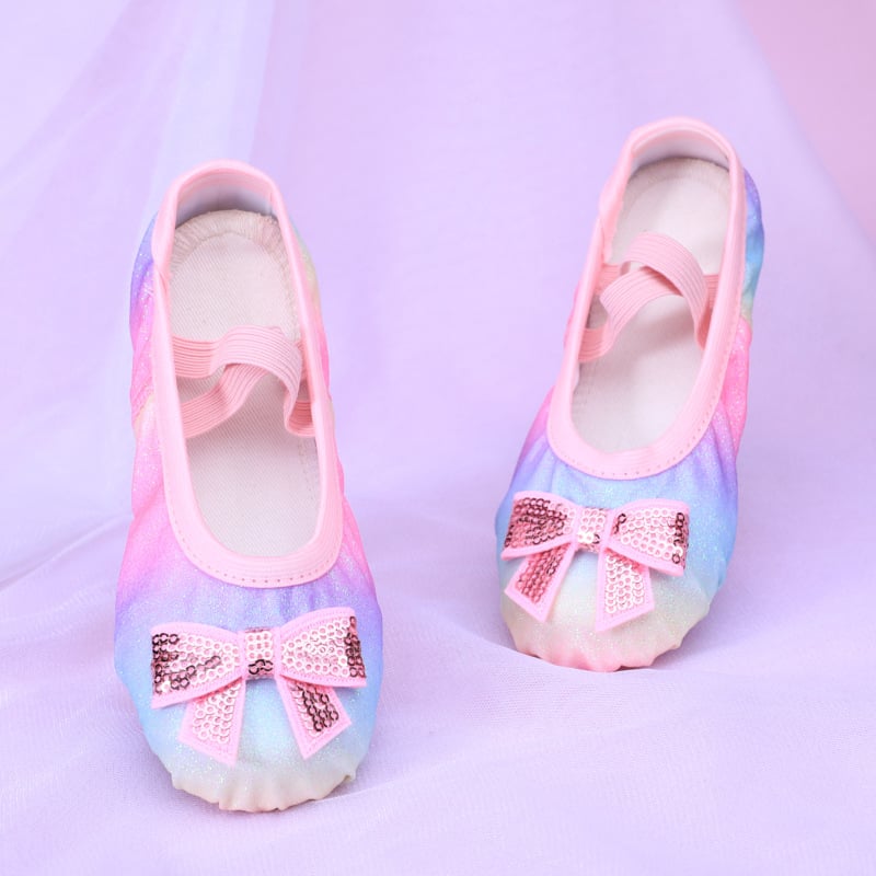 Παιδικά παπούτσια μπαλέτου με δερμάτινη σόλα για κορίτσια