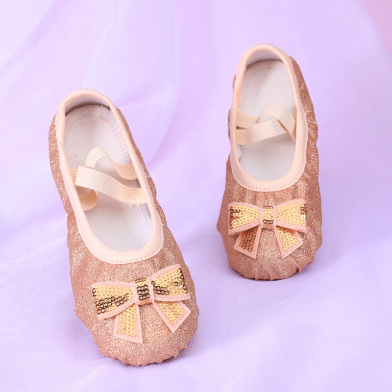 Παιδικά παπούτσια μπαλέτου με δερμάτινη σόλα για κορίτσια