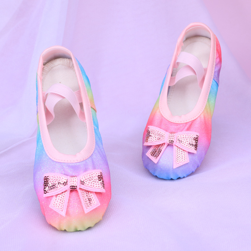 Παιδικά παπούτσια μπαλέτου με δερμάτινη σόλα για κορίτσια