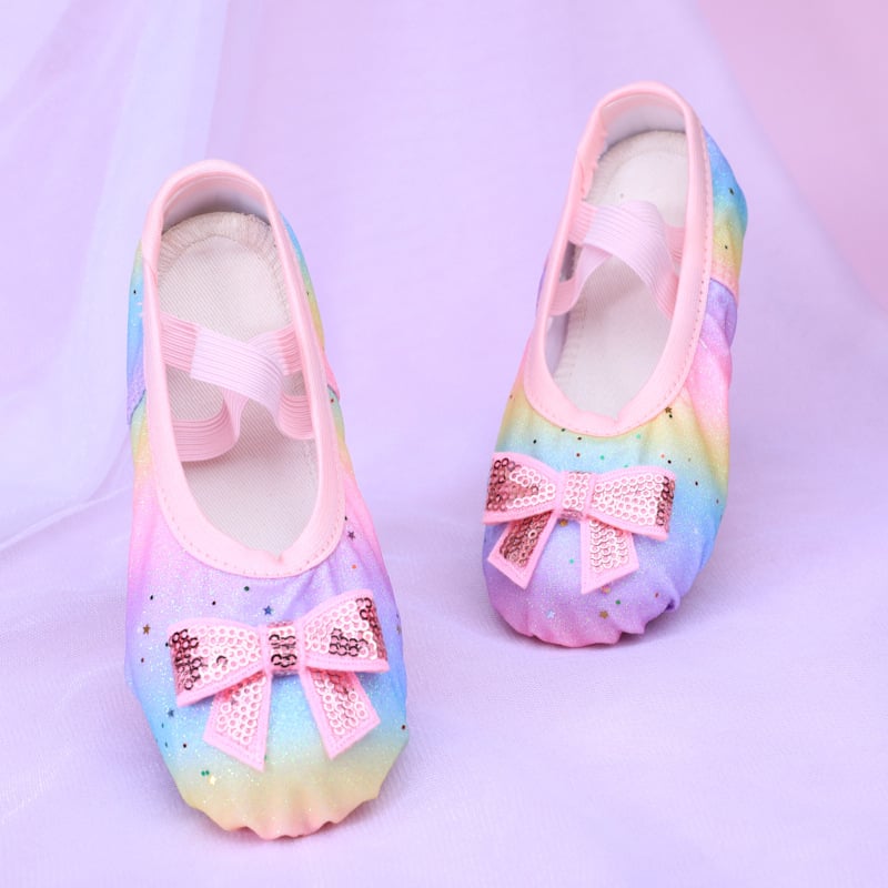 Παιδικά παπούτσια μπαλέτου με δερμάτινη σόλα για κορίτσια