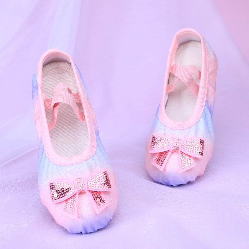 Παιδικά παπούτσια μπαλέτου με δερμάτινη σόλα για κορίτσια