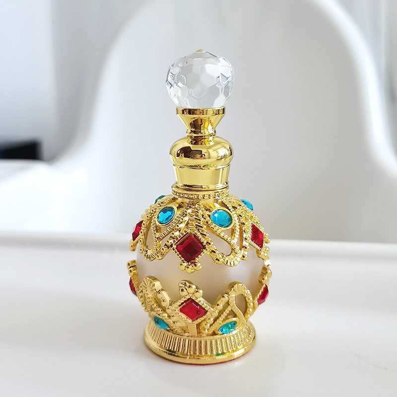 Üres parfüömagolaj üvege ékszerek berakásához – dekoratív tároló üveg, fém, permetező szín, specifikációk: 888-BRZ; 888-SLV; 888-GLD; 888-NC.COP